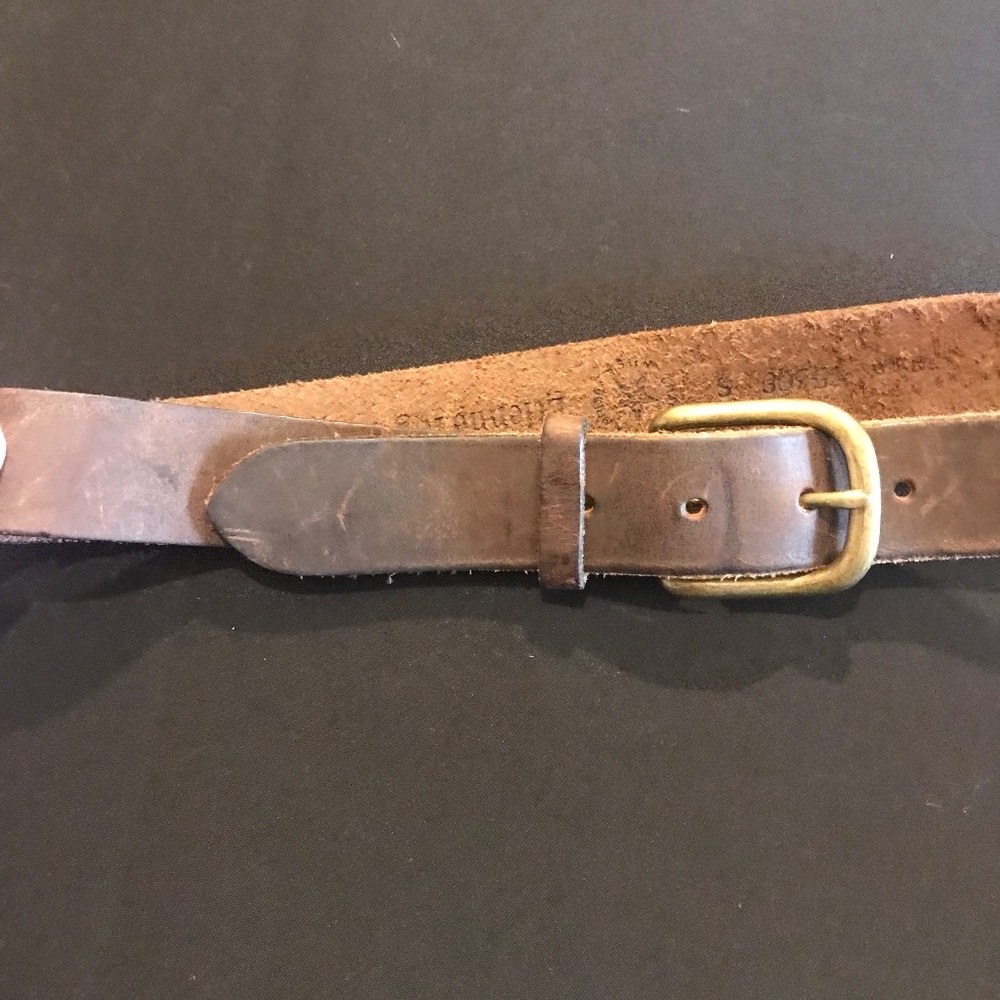Vintage Leather Belt, Women’s Distressed, Steampunk Small Brass/Bronze